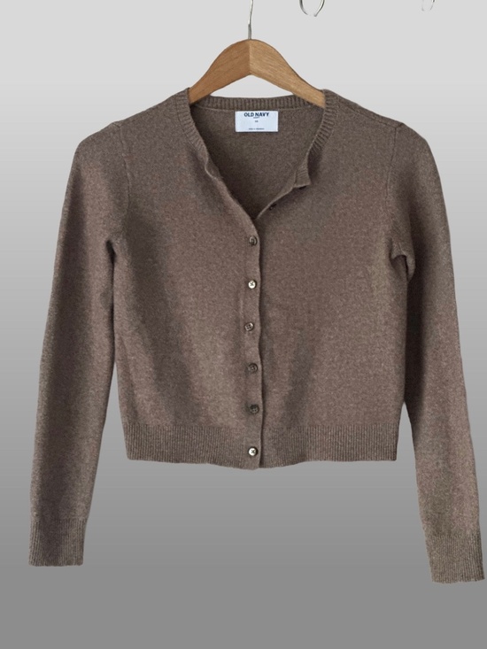 Old Navy Sweaters - Sweet Cropped Heather Brown Cardigan Sweater From Old Navy